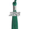 Emerald Green Graduation Tassel with Silver Bling Charm by Wholesale Grad Supply