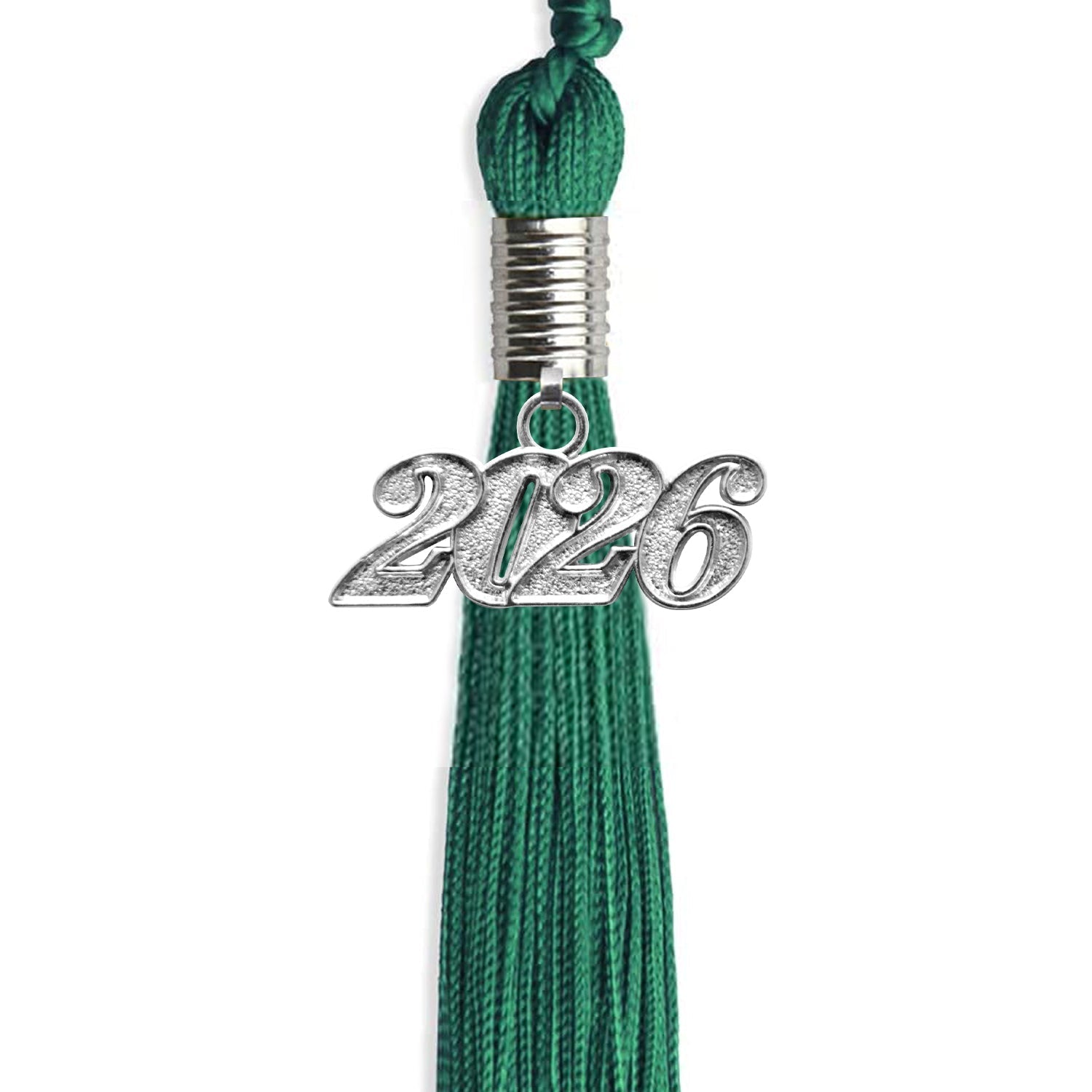 Emerald Green Graduation Tassel with Silver Bling Charm by Wholesale Grad Supply