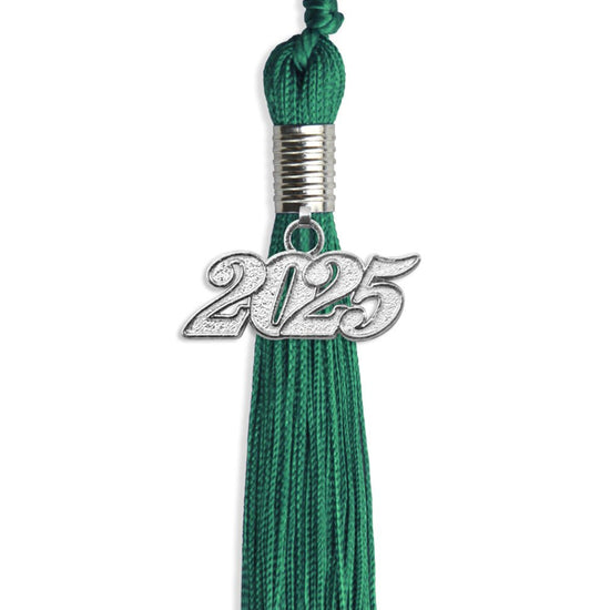 Emerald Green Graduation Tassel with Silver Bling Charm by Wholesale Grad Supply