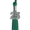 Emerald Green Graduation Tassel with Silver Bling Charm by Wholesale Grad Supply