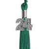 Emerald Green Graduation Tassel with Silver Bling Charm by Wholesale Grad Supply