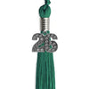 Emerald Green Graduation Tassel with Silver Bling Charm by Wholesale Grad Supply