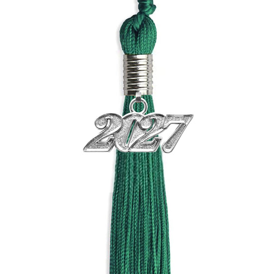 Emerald Green Graduation Tassel with Silver Bling Charm by Wholesale Grad Supply