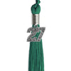 Emerald Green Graduation Tassel with Silver Bling Charm by Wholesale Grad Supply
