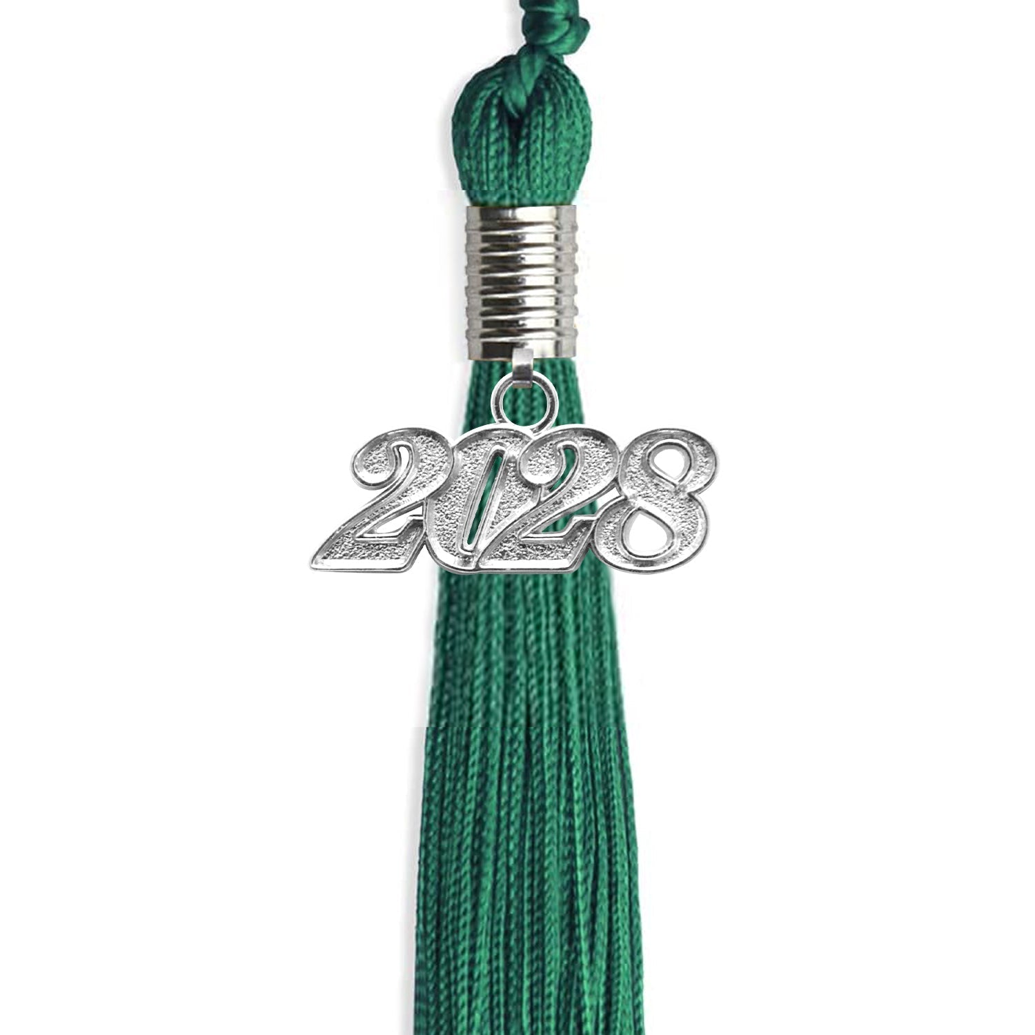 Emerald Green Graduation Tassel with Silver Bling Charm by Wholesale Grad Supply