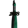 Emerald Green/Black Graduation Tassel with Black Bling Charm by Wholesale Grad Supply