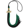 Emerald Green/Black Graduation Tassel with Gold Bling Charm by Wholesale Grad Supply