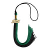 Emerald Green/Black Graduation Tassel with Gold Bling Charm by Wholesale Grad Supply