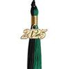 Emerald Green/Black Graduation Tassel with Gold Bling Charm by Wholesale Grad Supply