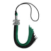 Emerald Green/Black Graduation Tassel with Silver Bling Charm by Wholesale Grad Supply