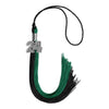 Emerald Green/Black Graduation Tassel with Silver Bling Charm by Wholesale Grad Supply