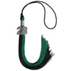 Emerald Green/Black Graduation Tassel with Silver Bling Charm by Wholesale Grad Supply