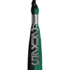 Emerald Green/Black Graduation Tassel with Silver Stacked Date Drop by Wholesale Grad Supply