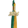 Emerald Green/Bright Gold Graduation Tassel with Gold Bling Charm by Wholesale Grad Supply