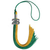 Emerald Green/Bright Gold Graduation Tassel with Silver Bling Charm by Wholesale Grad Supply