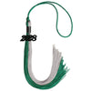 Emerald Green/Grey Graduation Tassel with Black Bling Charm by Wholesale Grad Supply
