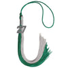 Emerald Green/Grey Graduation Tassel with Silver Bling Charm by Wholesale Grad Supply