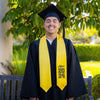 Gold Class of 2024 Graduation Stole/Sash with Classic Tips by Wholesale Grad Supply