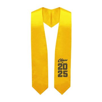 Gold Class of 2025 Graduation Stole/Sash with Classic Tips by Wholesale Grad Supply