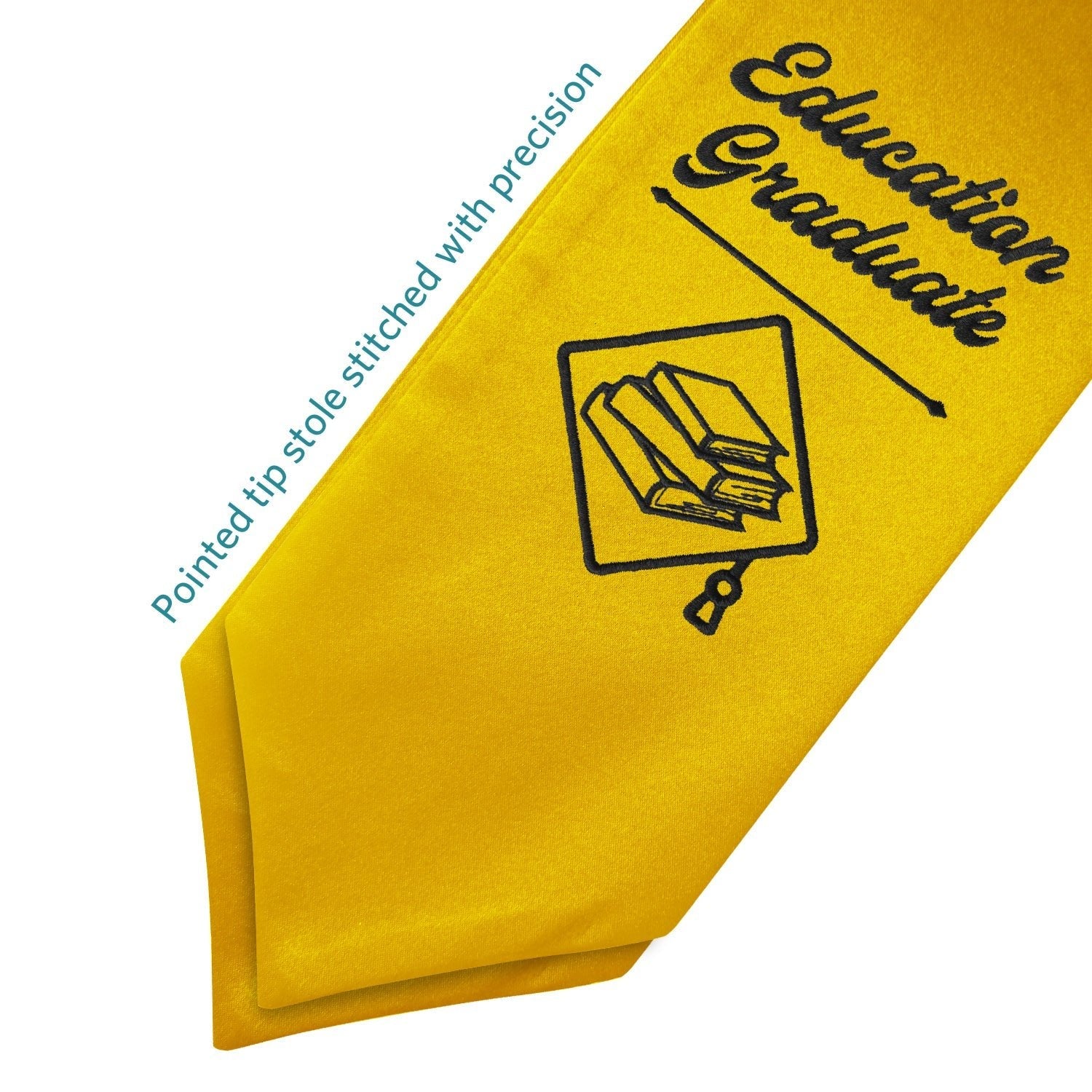 Gold Education Graduate Stole/Sash with Classic Tips by Wholesale Grad Supply