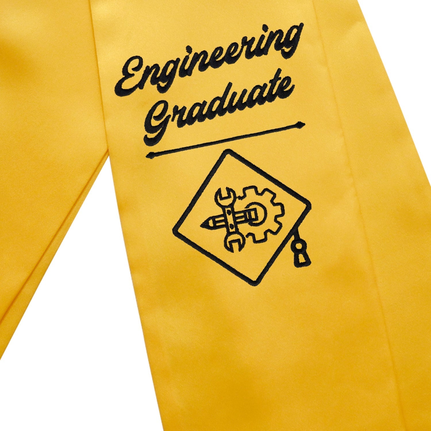 Gold Engineering Graduate Stole/Sash with Classic Tips by Wholesale Grad Supply