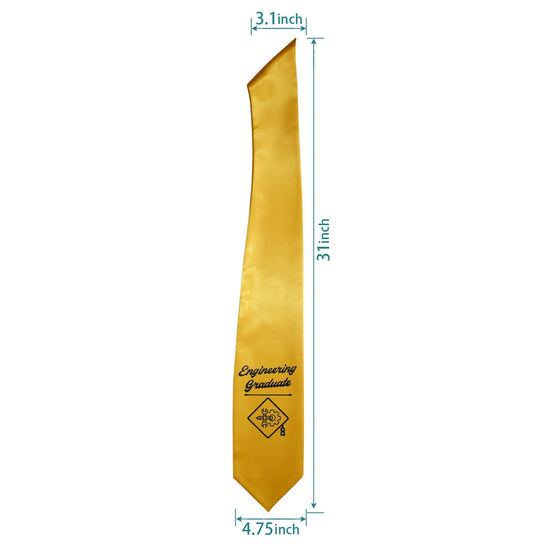 Gold Engineering Graduate Stole/Sash with Classic Tips by Wholesale Grad Supply