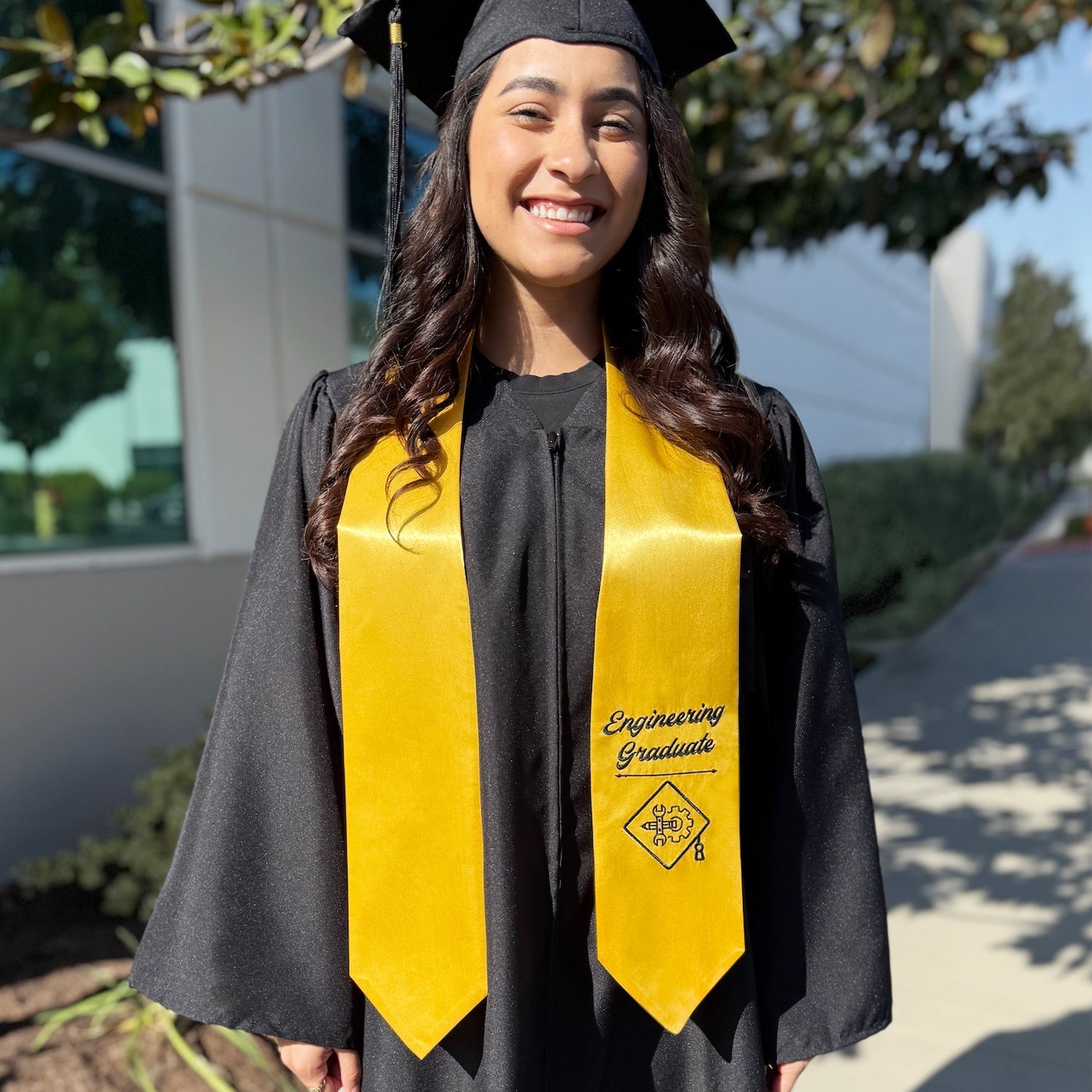 Gold Engineering Graduate Stole/Sash with Classic Tips by Wholesale Grad Supply