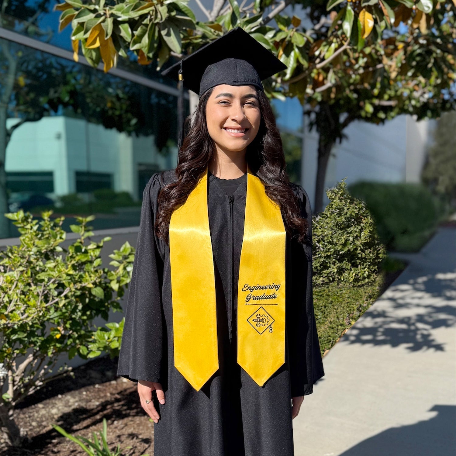 Gold Engineering Graduate Stole/Sash with Classic Tips by Wholesale Grad Supply
