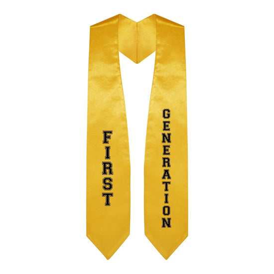 Gold First Generation Graduate Stole/Sash with Classic Tips by Wholesale Grad Supply