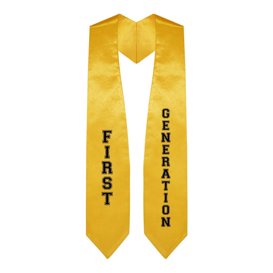 Gold First Generation Graduate Stole/Sash with Classic Tips by Wholesale Grad Supply