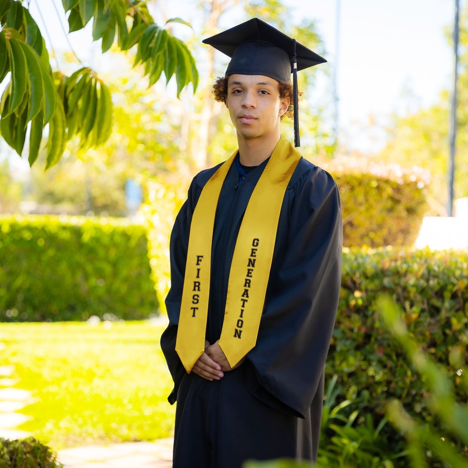 Gold First Generation Graduate Stole/Sash with Classic Tips by Wholesale Grad Supply