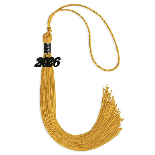 Gold Graduation Tassel with Black Bling Charm by Wholesale Grad Supply
