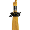 Gold Graduation Tassel with Black Bling Charm by Wholesale Grad Supply