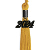Gold Graduation Tassel with Black Bling Charm by Wholesale Grad Supply