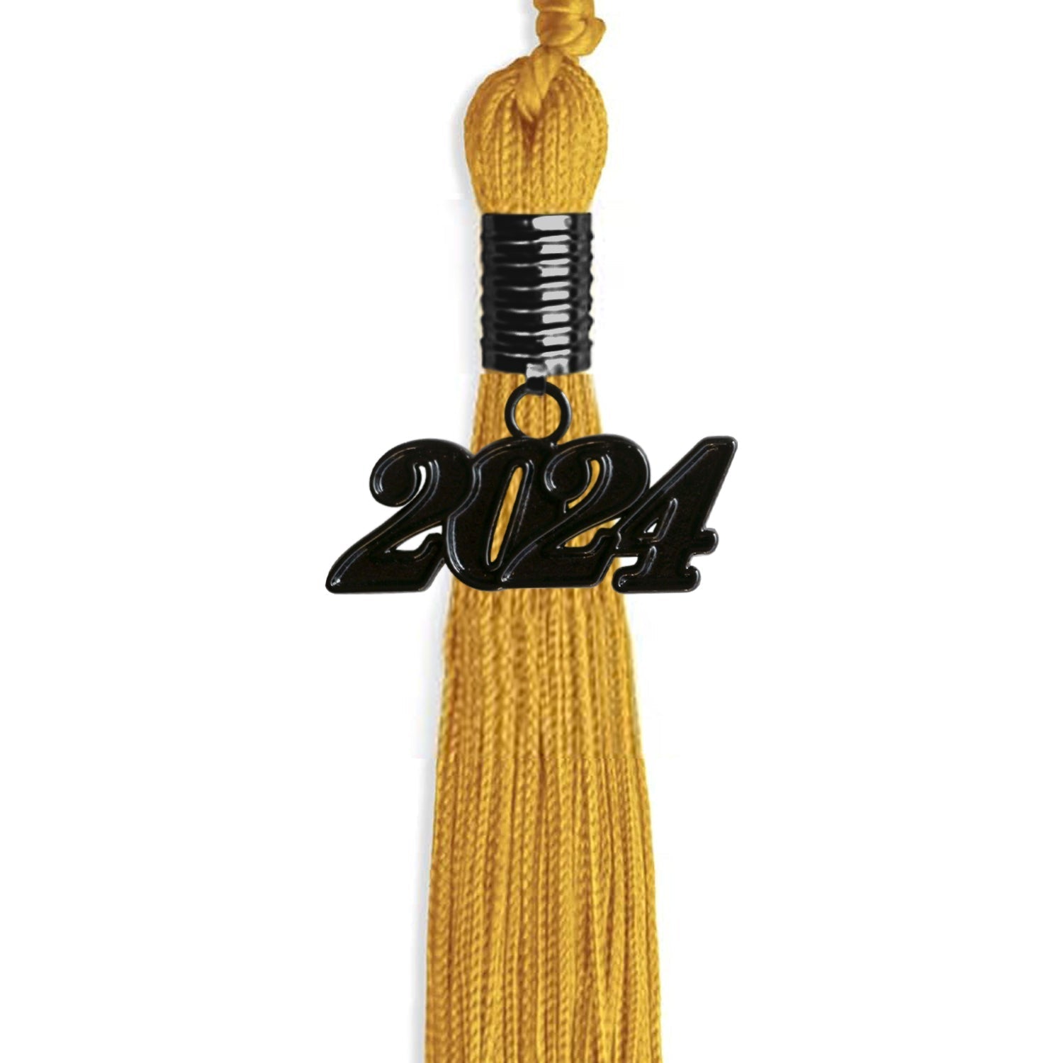 Gold Graduation Tassel with Black Bling Charm by Wholesale Grad Supply