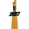 Gold Graduation Tassel with Black Bling Charm by Wholesale Grad Supply