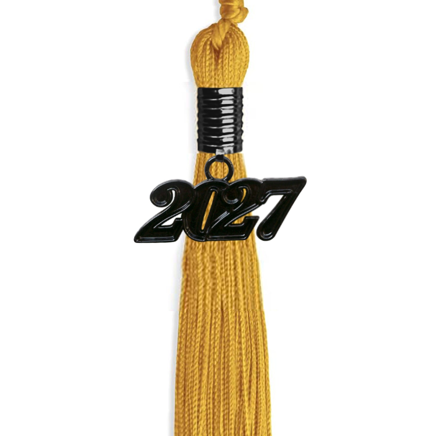 Gold Graduation Tassel with Black Bling Charm by Wholesale Grad Supply