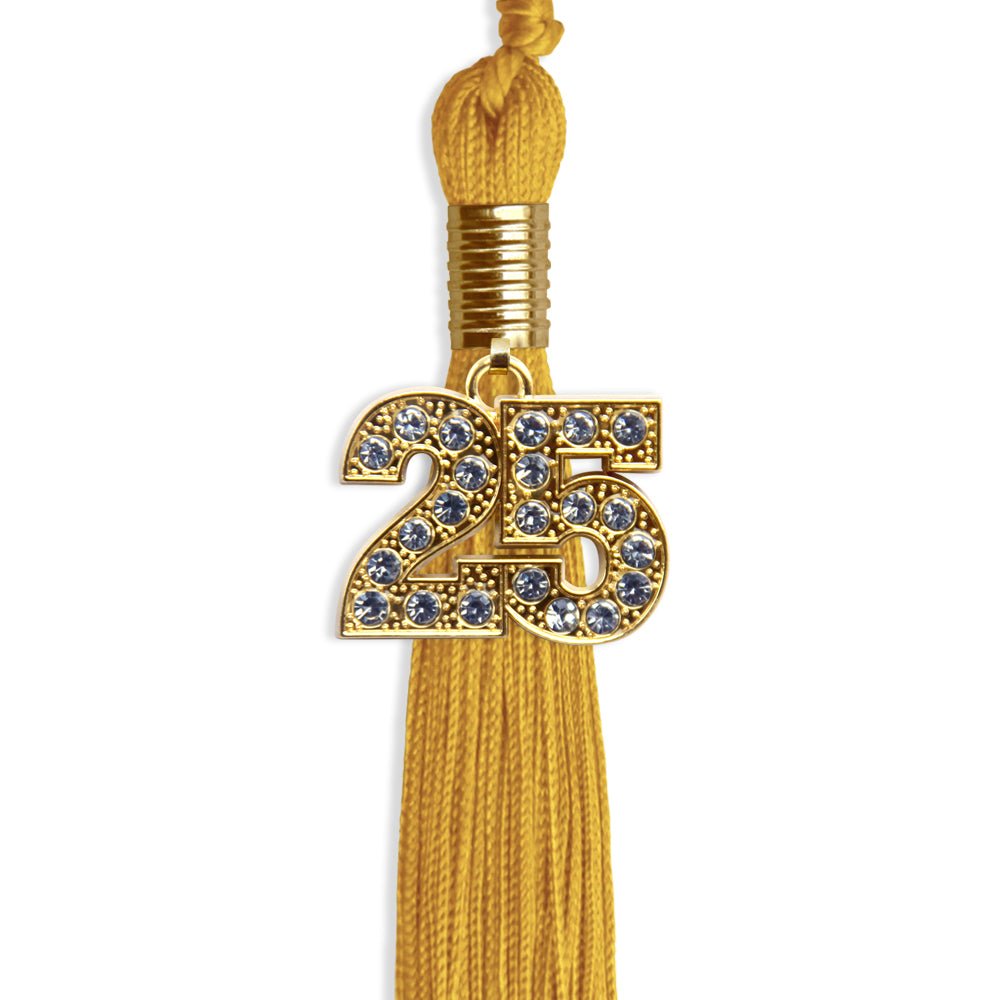 Gold Graduation Tassel with Gold Bling Charm by Wholesale Grad Supply