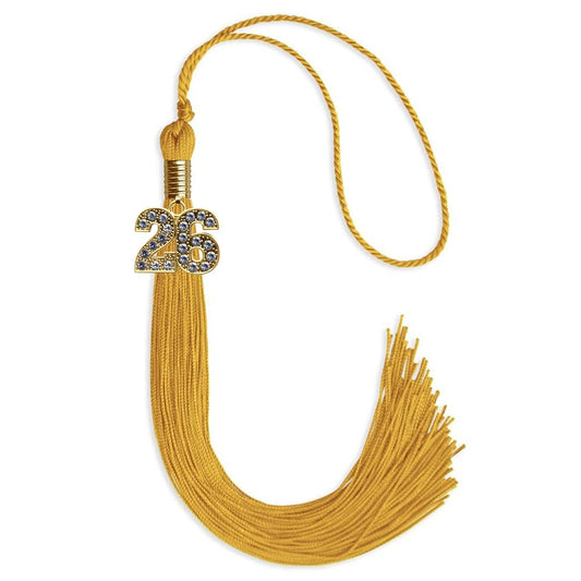 Gold Graduation Tassel with Gold Bling Charm by Wholesale Grad Supply