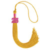 Gold Graduation Tassel with Pink Bling Charm by Wholesale Grad Supply