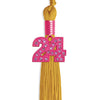 Gold Graduation Tassel with Pink Bling Charm by Wholesale Grad Supply