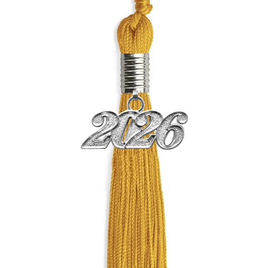 Gold Graduation Tassel with Silver Bling Charm by Wholesale Grad Supply