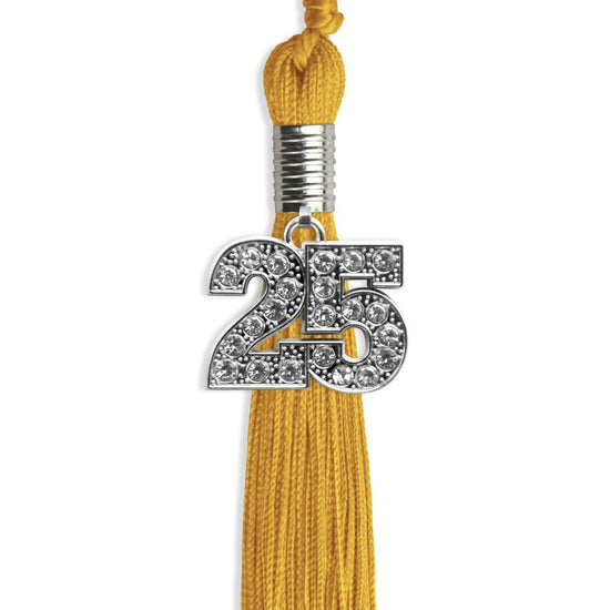 Gold Graduation Tassel with Silver Bling Charm by Wholesale Grad Supply