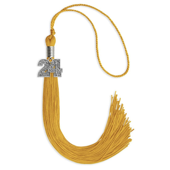 Gold Graduation Tassel with Silver Bling Charm by Wholesale Grad Supply