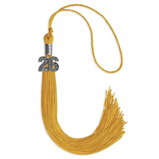 Gold Graduation Tassel with Silver Bling Charm by Wholesale Grad Supply