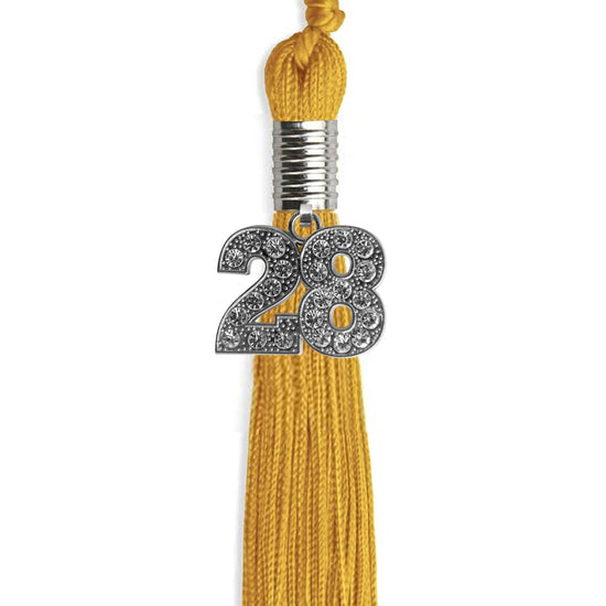 Gold Graduation Tassel with Silver Bling Charm by Wholesale Grad Supply