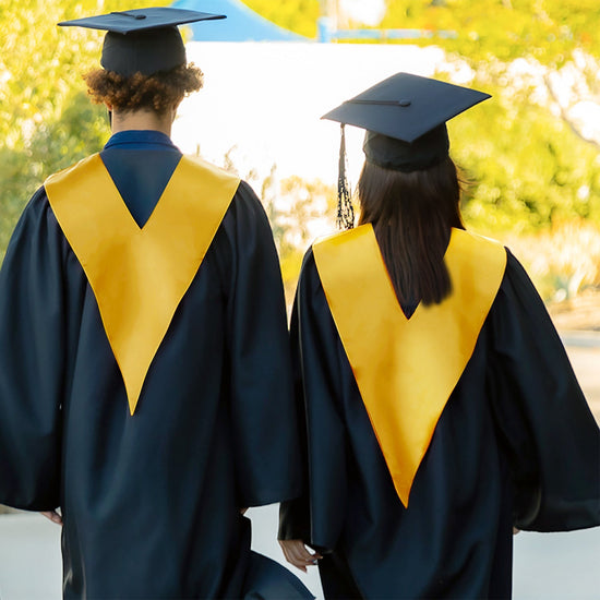 Gold Graduation V-Stole by Wholesale Grad Supply