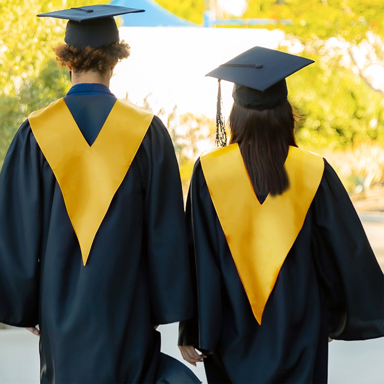 Gold Graduation V-Stole by Wholesale Grad Supply