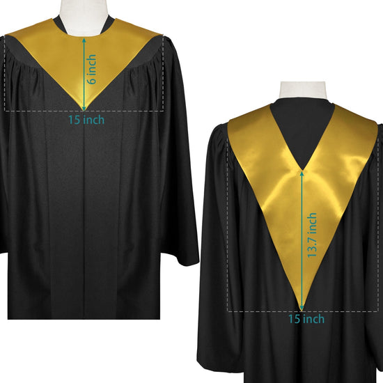 Gold Graduation V-Stole by Wholesale Grad Supply