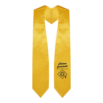Gold Science Graduate Stole/Sash with Classic Tips by Wholesale Grad Supply